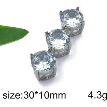 Přívěsek Tři kroužky vyplněné světlými umělými kamínky - ocelový přívěsek