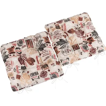 Podsedák Bellatex Sedák Ema prošívaný - SET 2ks Béžová,Hnědá