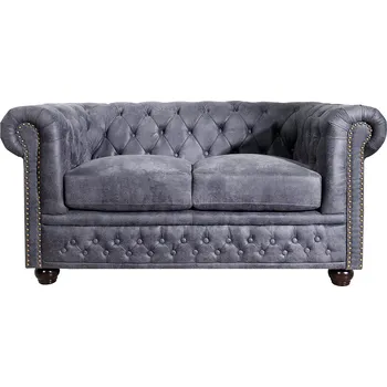 Pohovka Dvousedačka Chesterfield Vintage šedá