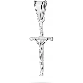 Přívěsek STŘÍBRNÝ KŘÍŽEK KŘÍŽ ryzost 925 Papežský s Vyobrazením Ježíše Krista