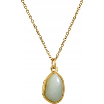 Náhrdelník Náhrdelník zlatý zelený velký kámen elegantní pancířová vazba přívěsek ocel