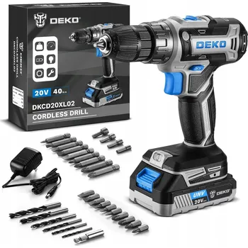 Aku Šroubovák DEKOPRO, 20 V, akumulátorová DKCD20XL02B-AZ01-GS