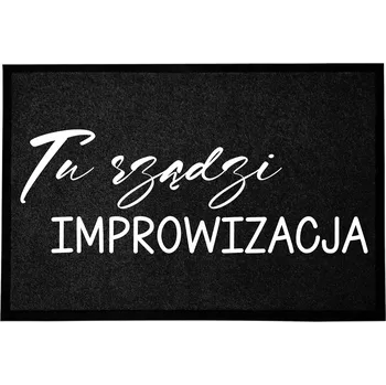 Rohožka ČERNÁ ROHOŽKA PŘED DVEŘE 60X40 CM - HUMOR, IMPROVIZACE