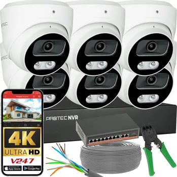 IP kamera Monitorovací sada 6 IP kamer 8Mpx 4K POE Switch PoE Detekce bez HDD