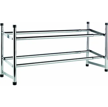 Botník Toro Kovový nastavitelný botník 2 patra stříbrný