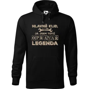 Pánská mikina DOBRÝ TRIKO Pánská mikina s potiskem Jsem opravář legenda Velikost pánské mikiny: 5XL, Barva: Černá