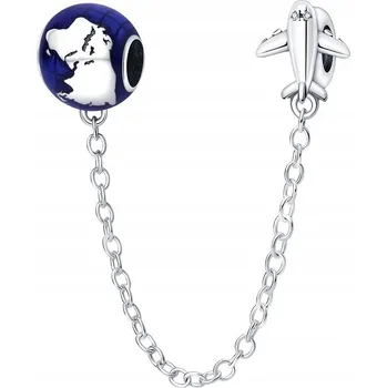 Řetízek STŘÍBRO Řetízek Charms letadlem a planetou 925