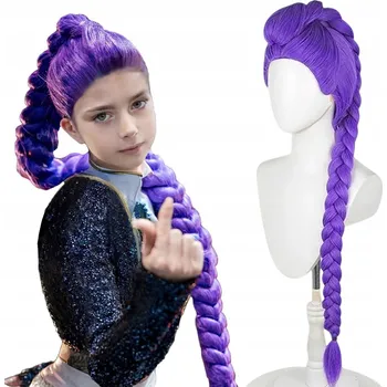 Karnevalový kostým PARUKA kostým převlek Kpop Demon hunters Cop Kudrnatý culík Rumi cosplay 107cm