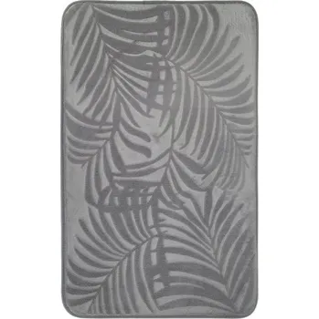 Koupelnová předložka Koupelnová předložka FLORYDA šedá s prolisovaným vzorem palmových listů