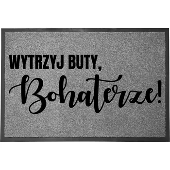 Rohožka ŠEDÁ VSTUPNÍ ROHOŽKA 40X60 KE DVEŘÍM S HUMOREM - ZÁBAVNÁ ROHOŽKA "OTŘI SI BOTY"
