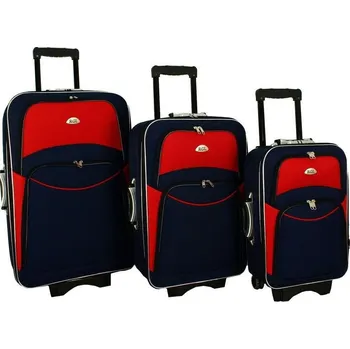 Sada 3 červeno-modrých cestovních kufrů "Standard" - vel. M, L, XL