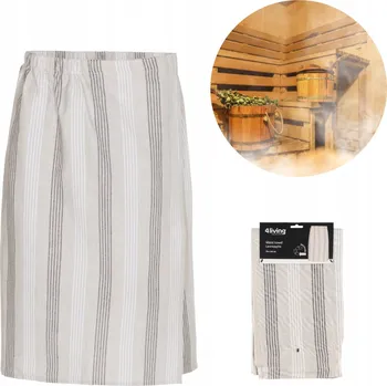 Kilt do sauny, pánská osuška do spa a k bazénu 4Living, hnědo-bílá, 145x70 cm