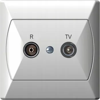 Elektrická zásuvka Anténní zásuvka nástěnná Ospel bílá