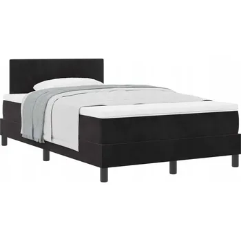 Postel Černá postel s pružinovou matrací 203 x 120 x 88 cm