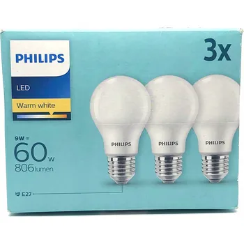 Žárovka LED Žárovky Philips 3ks E27 9W