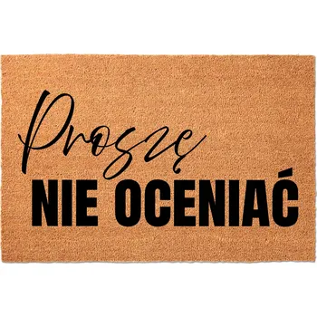 Rohožka KOKOSOVÁ ROHOŽKA PŘED DVEŘE 60X40 CM - VSTUPNÍ ČISTICÍ ZÓNA - S HUMORNÝM NÁPISEM "NEHODNOŤTE"