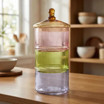 Dóza na potraviny Třídílná dóza s víkem MONDEX ARISA 18 × 18 × 41 cm vícebarevná