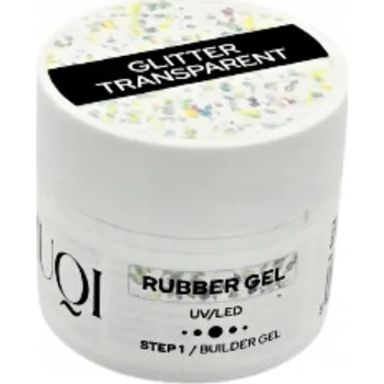 Lak na nehty NIUQI Stavební gel UV/LED 12ml Třpytivý Transparentní