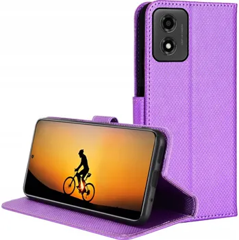 Pouzdro na mobilní telefon Flipové pouzdro WWW pro Motorola Moto E14 4G fialové