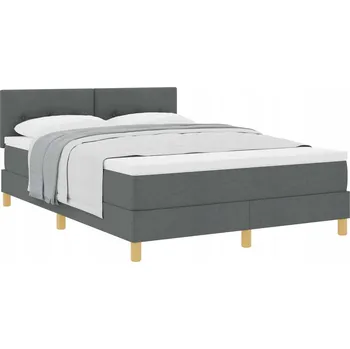 Postel Obdélníková postel Box Spring tmavě šedá 200x160 cm s matrací a topperem