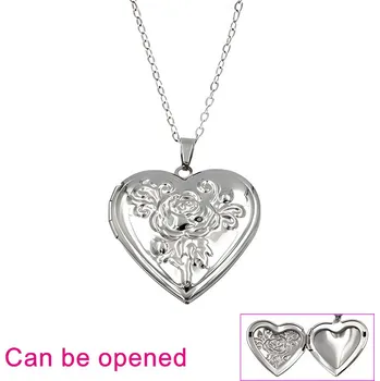 Přívěsek Otevírací medailonek ve tvaru srdce - přívěsek z oceli s řetízkem 45cm