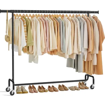 Věšák Pojízdný stojan na oblečení Fabio 160-200 cm černý