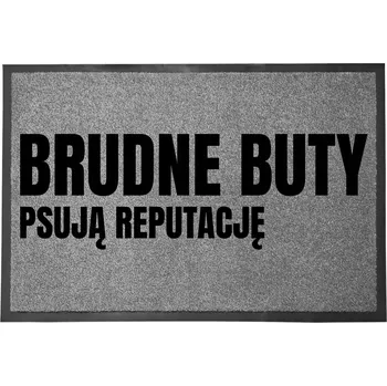 Rohožka VCHODOVÁ ROHOŽKA ŠEDÁ 40X60CM KE DVEŘÍM VTIPNÁ ZÁBAVNÁ KAZÍ REPUTACI