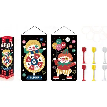 Terč na šipky MAGNETICKÝ OBOUSTRANNÝ TERČ S ŠIPKAMI PRO DĚTI KLAUN ŠIPKY DART HRA