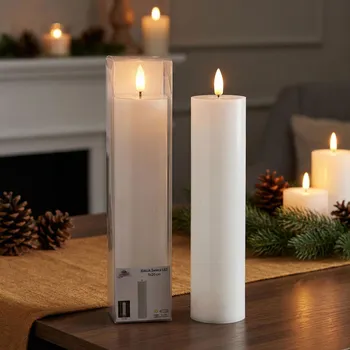 Svíčka LED svíčka válec MONDEX IDALIA 5 × 20 cm bílá