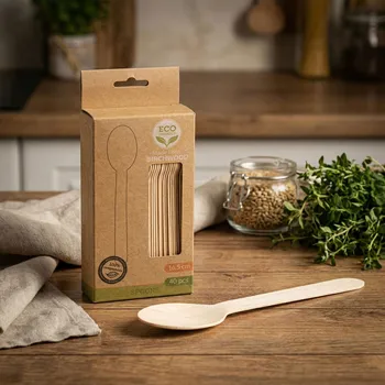 Příbor Dřevěné lžíce eco MONDEX 16,5 cm 40 ks
