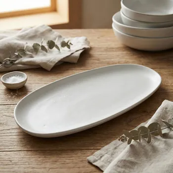 Oválný podnos MONDEX BASIC NATURE 31,5 × 14 × 2,5 cm šedý