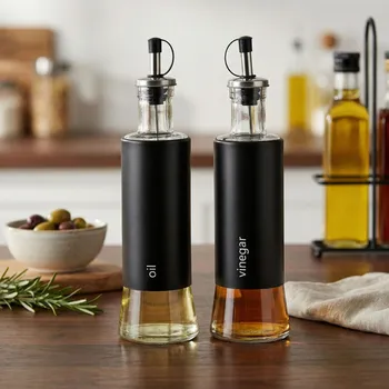 Nádoba na olej a ocet Sada na olej a ocet MONDEX MODERN KITCHEN 300 ml 6,5×24 cm černá 2 ks