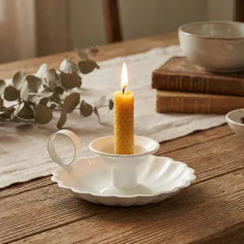 Svícen Smalovaný svícen s držadlem MONDEX 4,5 cm bílý