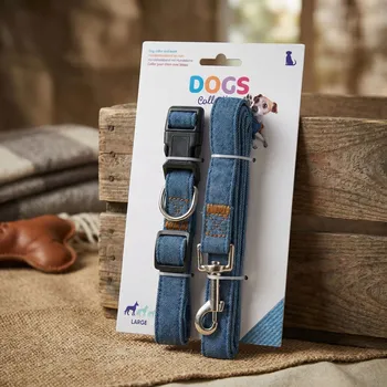 Obojek pro psa Obojek pro psa s vodítkem MONDEX DOGS COLLECTION DENIM LARGE