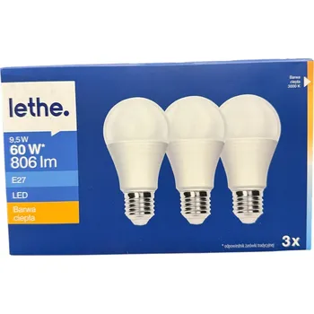 Žárovka 129* LETHE LED žárovka 9,5W 806lm E27 teplá barva A+ 3 ks