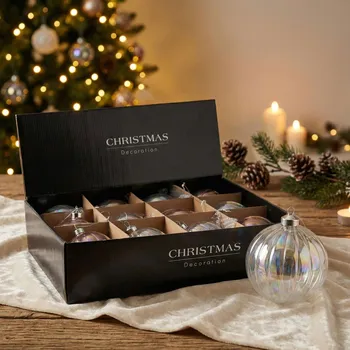 Vánoce Vánoční koule MONDEX 10 cm průhledné 12 ks