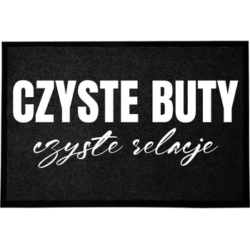 Rohožka ČERNÁ VSTUPNÍ ROHOŽKA 60X40 POD DVEŘE - ČISTÉ VZTAHY