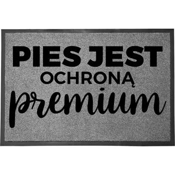 Rohožka ŠEDÁ VSTUPNÍ ROHOŽKA 40X60 KE DVEŘÍM S HUMOREM PES OCHRANA PREMIUM