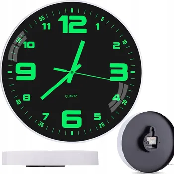 Hodiny NÁSTĚNNÉ HODINY DO KUCHYNĚ KLASICKÉ ČITELNÉ TICHÉ 30 CM