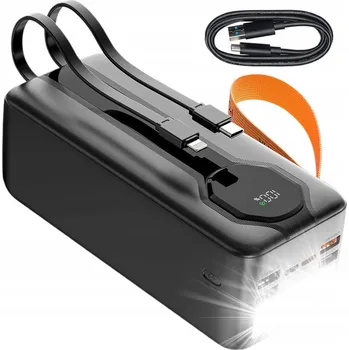 Powerbanka Powerbank 80000 mAh Rychlé Nabíjení S Svítilnou a Kabelem pro iPhone a Android