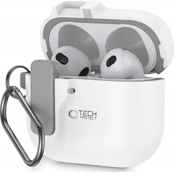 Pouzdro na mobilní telefon Flipové Pouzdro Tech-protect pro Apple AirPods 4 bílé