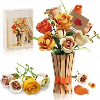 ostatní stavebnice DÁREK PRO ŽENY SADA KOSTEK KYTICE RŮŽÍ 868 KS KVĚTINA