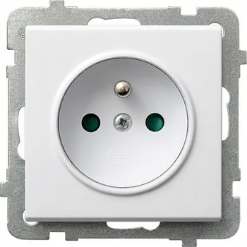 Elektrická zásuvka Jednoduchá zásuvka s uzemněním a clonkami, bílý lesk Ospel Sonata