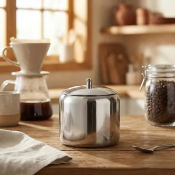 Cukřenka Cukřenka s víčkem MONDEX BASIC KITCHEN 8 × 7,3 × 7,3 cm stříbrná