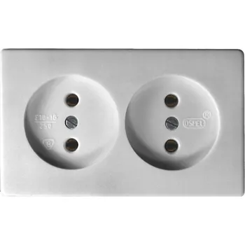 Elektrická zásuvka Dvojitá zásuvka bílá GW-2K/00 Ospel Kappa