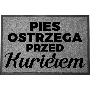 Rohožka ŠEDÁ VSTUPNÍ ROHOŽKA 60X40CM POD DVEŘE - PES VARUJE
