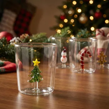 Sklenice Sklenice na nápoje s vánoční figurkou MONDEX čirá mix vzorů