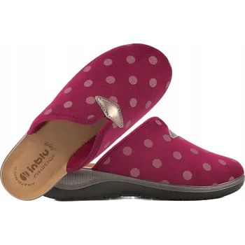 Dámské pantofle INBLU OD-14 TEXTILNÍ DOMÁCÍ PANTOFLE PANTOFLE SANDÁLE NA KLÍNKU PU Bordó 40