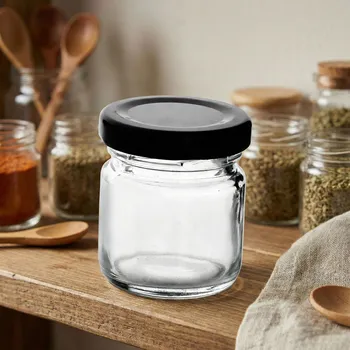 Sklenice Sklenička s černým víčkem MONDEX BASIC KITCHEN 75 ml