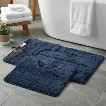 Koupelnová předložka Sada koupelnových předložek MONDEX BATH LAB ZAC 50 × 80 cm a 50 × 37 cm modrá 2 ks